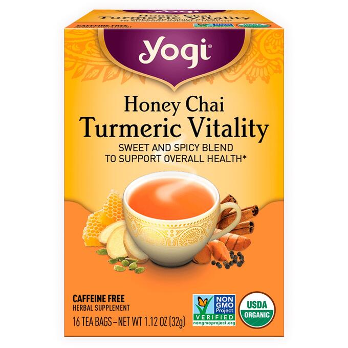 Yogi Tea, Honey Chai, жизненная сила куркумы, 16 чайных пакетиков, 1,12 унции (32 г)