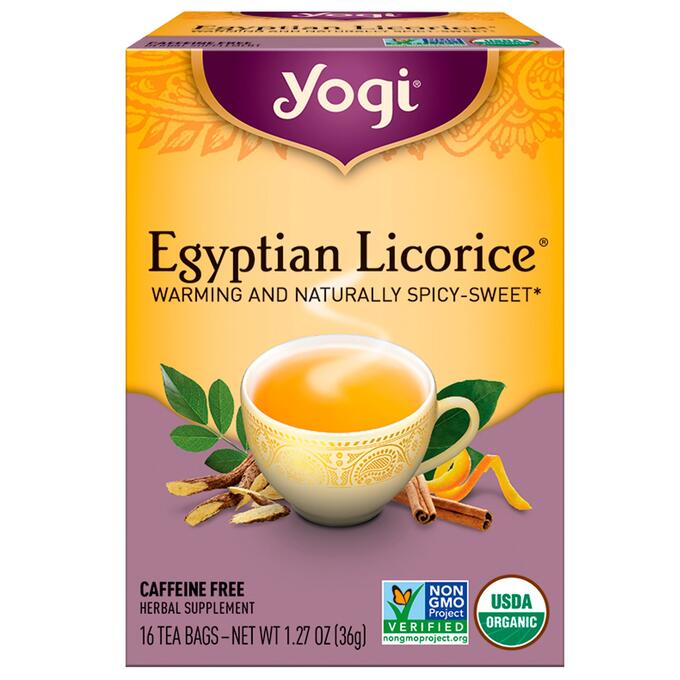 Yogi Tea, Egyptian Licorice, без кофеина, 16 чайных пакетиков, 36 г