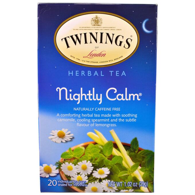 Twinings, Травяной чай, Спокойной ночи, от природы не содержит кофеина, 20 пакетиков, 1,02 унции (29г)