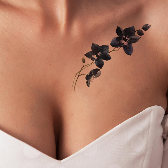 Переводные мини тату Miami Tattoos Black Orchid