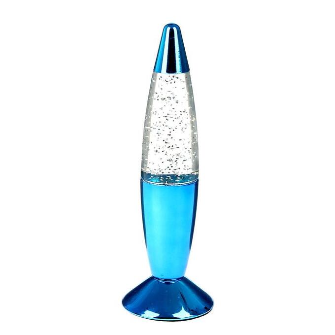 RISALUX Светильник ночник Лава &quot;Голубая ракета&quot;, 19 см (от бат. 3хLR44)