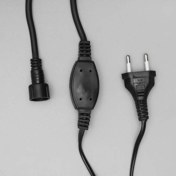 Luazon Lighting Шнур питания для гирлянд УМС до 3000 светодиодов, 3W, нить тёмная, 300 см, 220 В