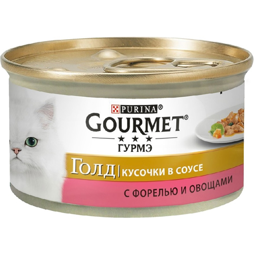 Gourmet Gold конс 85гр д/кош Форель/Овощи (1/24)