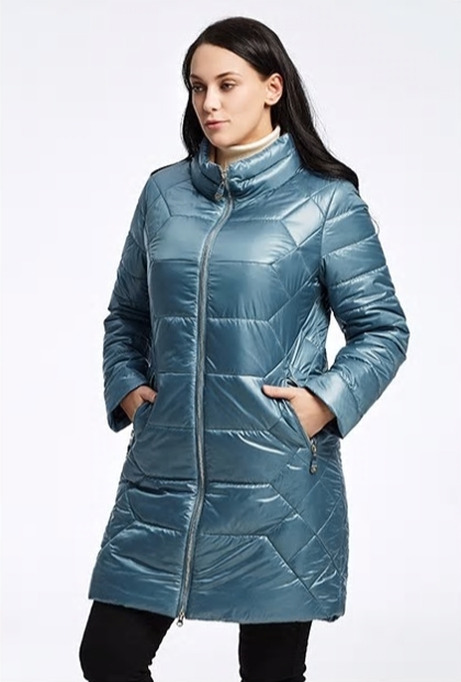 Женское демисезонное пальто, цвет голубой жемчуг