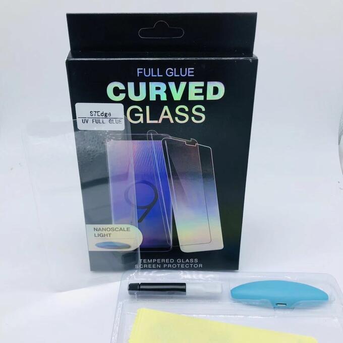 Защитное стекло 8D комплект UV: SAMSUNG GALAXY S10 в упаковке (на весь экран,гнутый край) Стекло,лампа UV,жидкость
