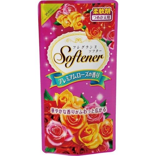 Nihon Кондиционер для белья &quot;Softener premium rose&quot; (дезодорирующий с антибактериальным эффектом и богатым ароматом роз (мягкая упаковка)  500 мл 20