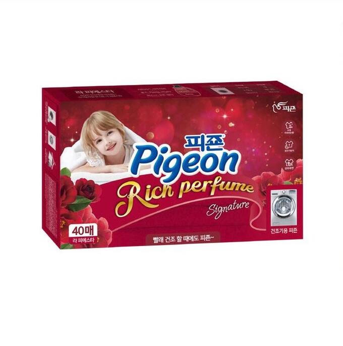 Pigeon Салфетки-кондиционер для белья &quot;Rich Perfume Dryer Sheet SIGNATURE&quot; - аромат «Фиеста» 40 листов