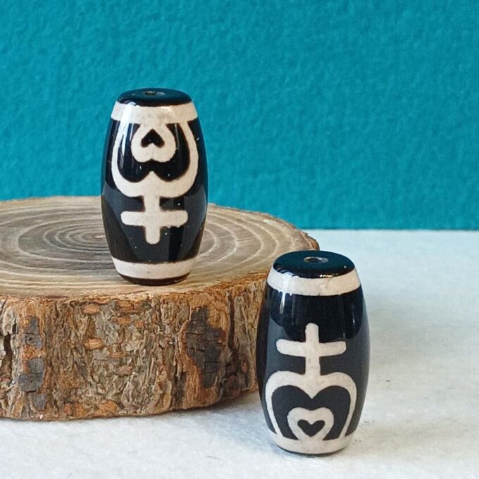 Товары для творчества Бусина Дзи Сосуд изобилия и долголетия, 1,2x2,5см.