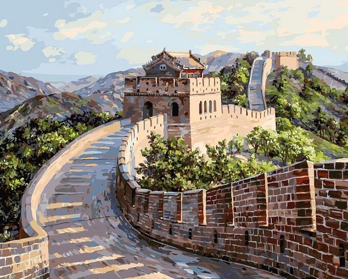 &quot;Великая Китайская стена&quot;  живопись на холсте 40*50см