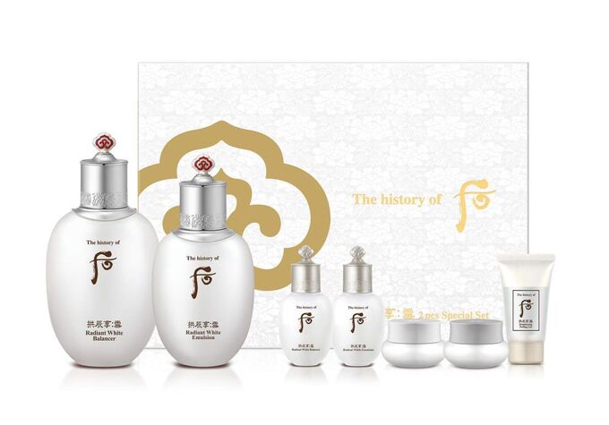 THE HISTORY OF WHOO Осветляющий набор для лица GONGJINHYANG:SEOL RADIANT WHITE 2PCS SPECIAL SET 150+110+20+20+4+4+13мл