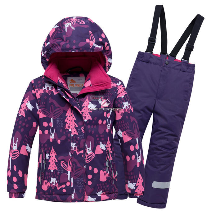 Детский зимний горнолыжный костюм фиолетового цвета