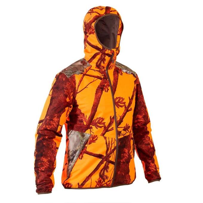 Бесшумная водонепроницаемая камуфляжная куртка для охоты Light 500 camo BL SOLOGNAC