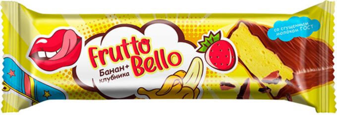 Яшкино Батончик-суфле со вкусом клубника-банан Frutto Bello, 35г (упаковка 18шт)