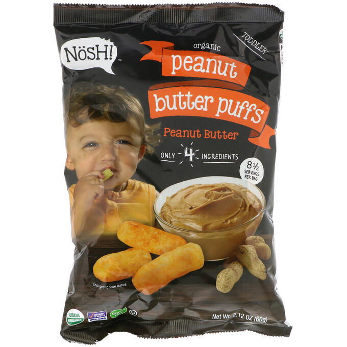 NosH!, Toddler, Organic Peanut Butter Puffs, 2.12 oz (60 g)