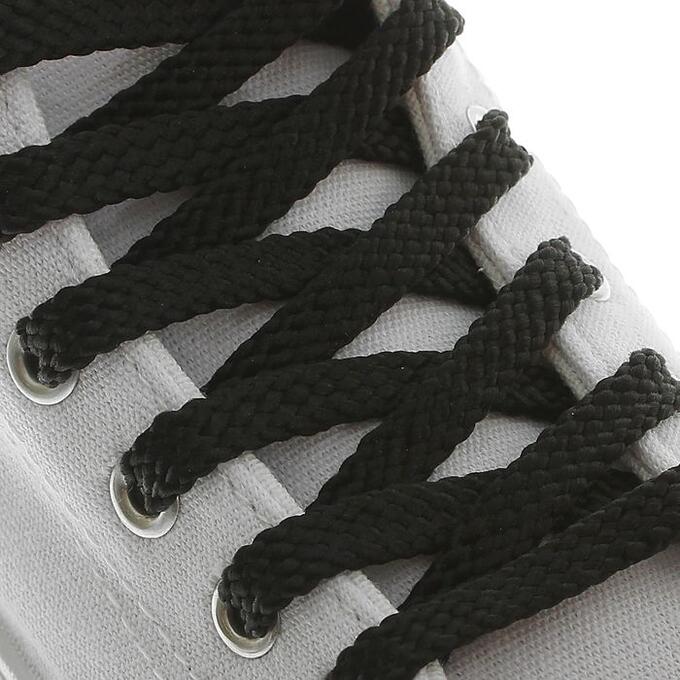 СИМА-ЛЕНД Шнурки для обуви, пара, плоские, 8 мм, 130 см, цвет чёрный