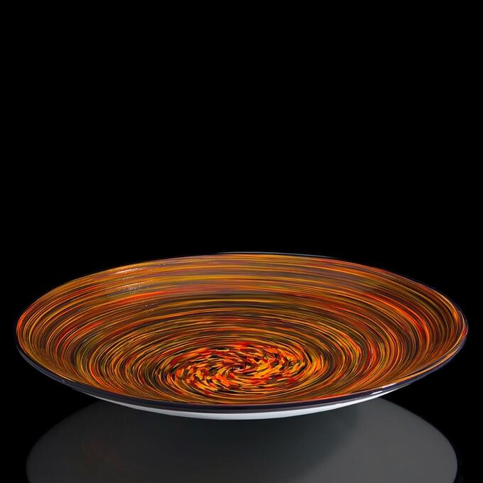 Блюдо интерьерное &quot;Milan Glass&quot;, оранжевая, 48 x 48 см