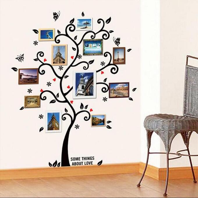 Наклейка &quot;Дерево любви&quot; виниловая самоклеящаяся – фон для рамок с фотографиями