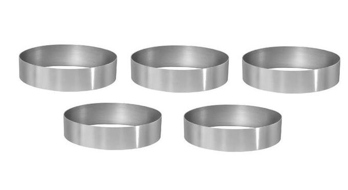 Набор форм металлических для тартов кольцо 10x2,5 см, 5 шт.