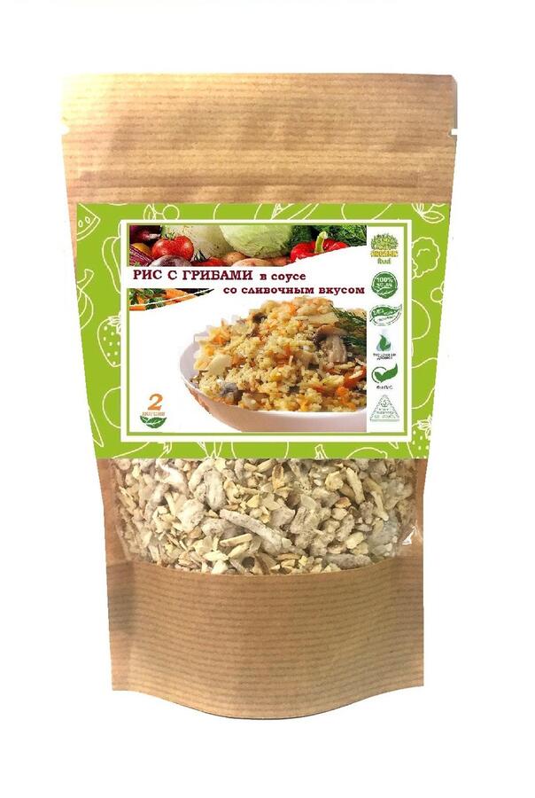 ORGANIC FOOD Рис с грибами со сливочным вкусом  70 гр.(1 порция). Моментальное приготовление