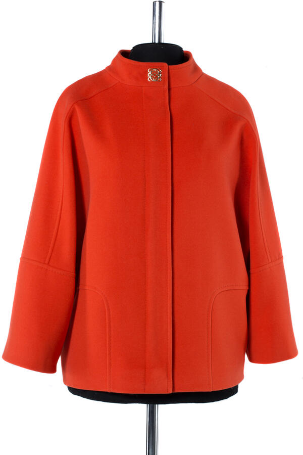 01-04271 Пальто женское демисезонное Пальтовая ткань оранжевый