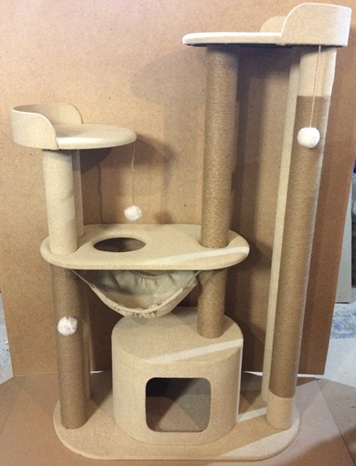 Усатый дом Игровой комплекс для кошки &quot;Яшок&quot; 150см ткань, ковровые трубы