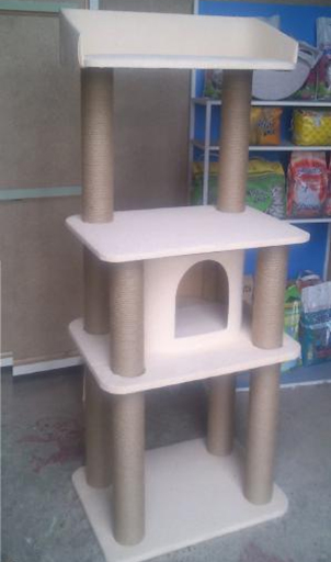 Усатый дом Игровой комплекс для кошки &quot;Мейн Кун 2&quot; 160см ткань, ковровые трубы