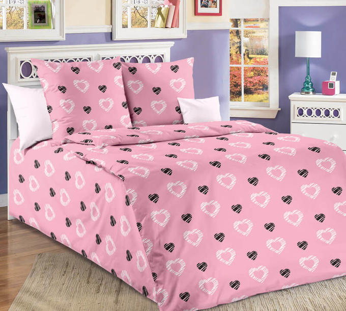 Комплект постельного белья 1,5-спальный, бязь &quot;Люкс&quot;, детская расцветка (Валери, розовый)