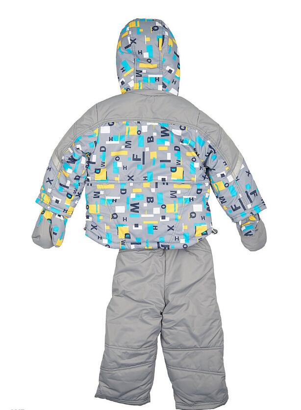 Комплект для мальчика СЕРЫЙ !!! (куртка+полукомбинезон+толстовка из поларфлиса) со съёмной опушкой на капюшоне (варежки).