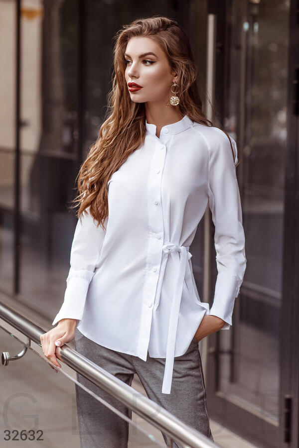 Gepur Белая рубашка с завязками