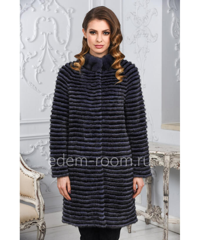 Женское норковое пальто на кашемиреАртикул: M-17014-SN-CH