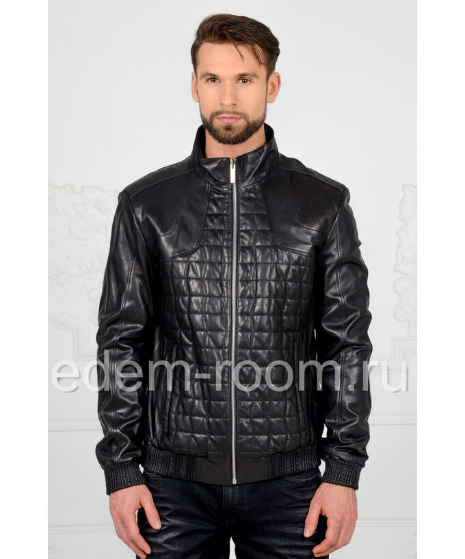 Мужская кожаная куртка на резинккеАртикул: VR-410-CH