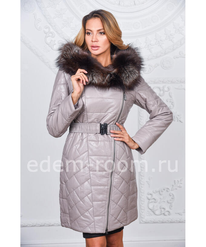 Женское пальто из искусственной кожи для зимыАртикул: R-520-SR