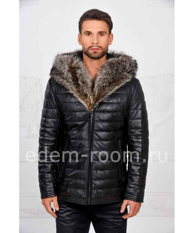Мужская утеплённая куртка с меховым капюшономАртикул: I-83112-EN