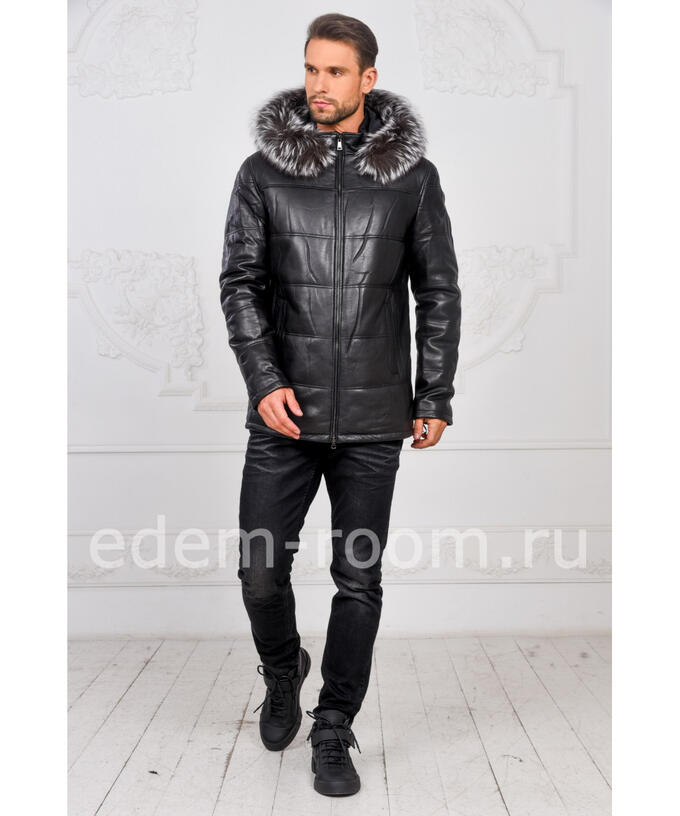 Зимняя куртка из кожи для мужчинАртикул: I-1855-CH-CH