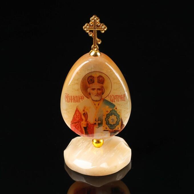 СИМА-ЛЕНД Яйцо на подставке «Святой Николай Чудотворец», селенит