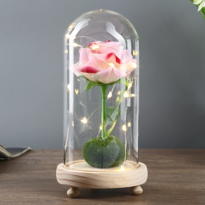 Лампа настольная &quot;Розовая роза&quot; LED 3ААА 10х10х20 см.