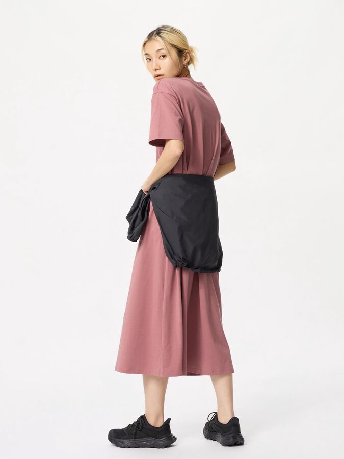 UNIQLO AIRism - хлопковое платье-футболка свободного силуэта - 12 PINK