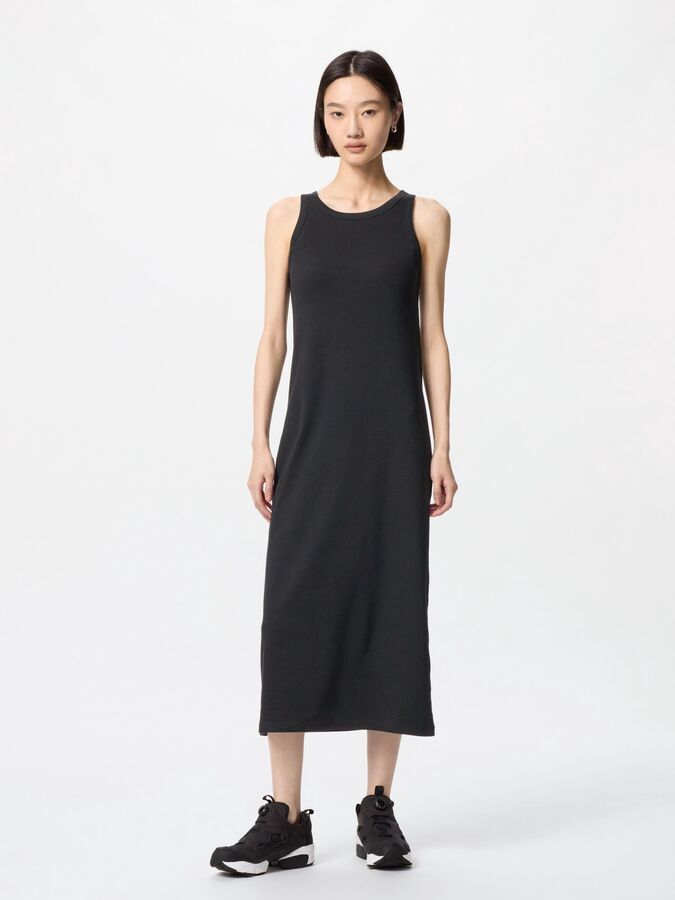 UNIQLO - платье с чашечками, увеличенная длина - 09 BLACK