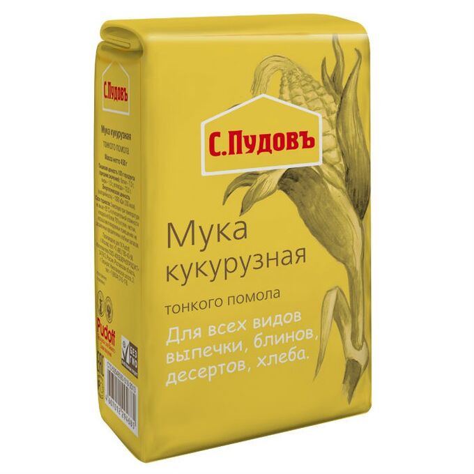 Мёд и конфитюр Мука кукурузная тонкого помола С.Пудовъ 450 гр.