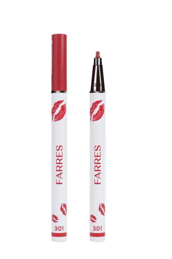 FARRES 5301-301 Карандаш для губ с эффектом татуажа с аппликатором (кораллово-красный)