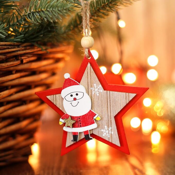 Подвеска новогодняя «Дед Мороз со звездой»