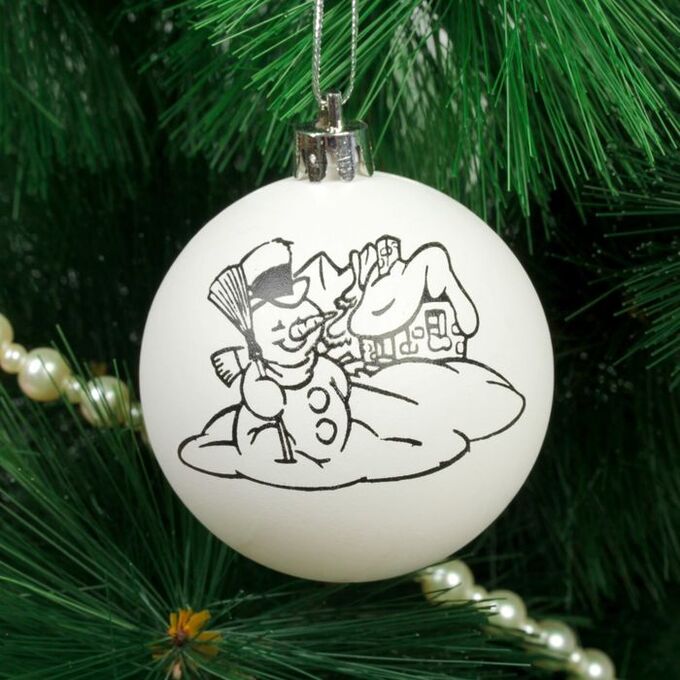 Школа талантов Новогоднее ёлочное украшение под роспись «Снеговик» размер шара 6 см