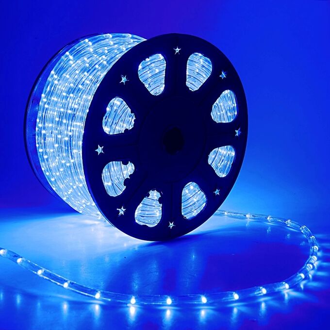 Световой шнур Luazon Lighting 11 мм, IP65, 100 м, 24 LED/м, 220 В, постоянное свечение, свечение синее