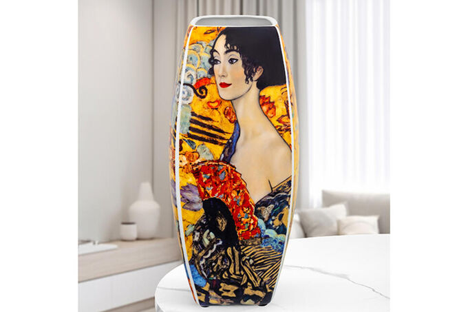 Элан галерея Ваза квадратная 3 л &quot;Дама с веером&quot;, NEW BONE CHINA, 12,5x12,5x28 см