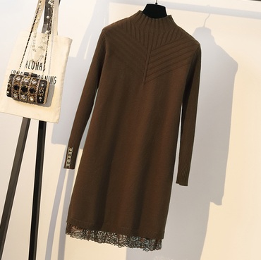 Платье с кружевами, коричневый подойдет на 50-52 размер во Владивостоке