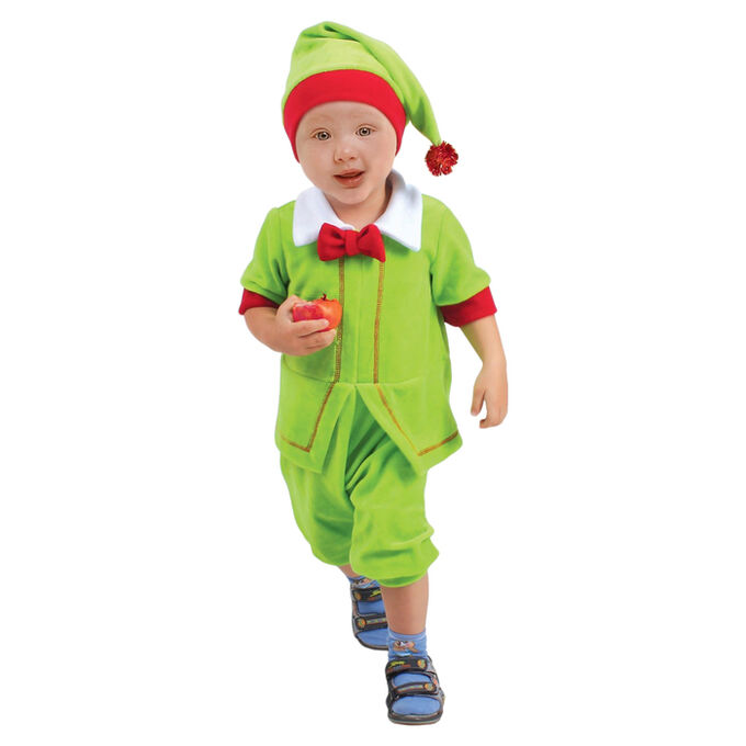 Страна карнавалия Карнавальный костюм «Гномик зелёный» 1,5-3 лет, велюр, обхват головы 48-55 см