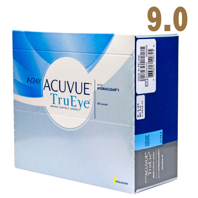 9,0. 1 Day Acuvue  TruEye (180 шт.) Однодневные контактные линзы