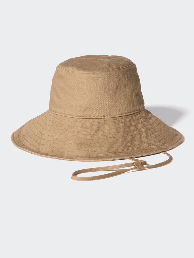 UNIQLO - панама с защитой от UV-лучей и регулируемым шнурком - 34 BROWN