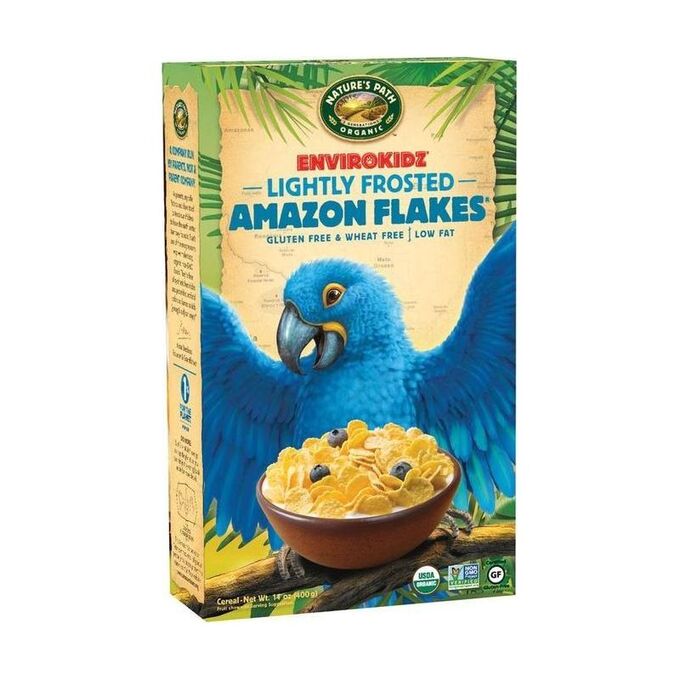 ХЛОПЬЯ ОРГАНИЧЕСКИЕ КУКУРУЗНЫЕ ГЛАЗИРОВАННЫЕ, AMAZON® FROSTED FLAKES, 400Г