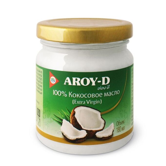Масло кокосовое extra virgin 100%, Aroy-D, 180мл